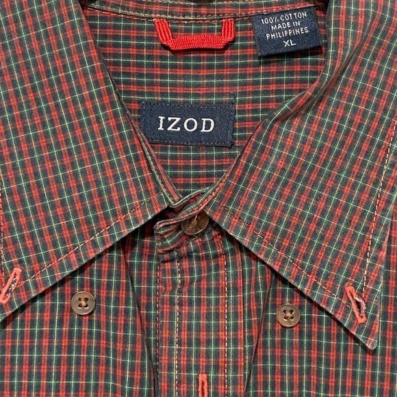 IZOD Men’s Plaid Cotton LS Shirt Sz XL - Picture 1 of 5
